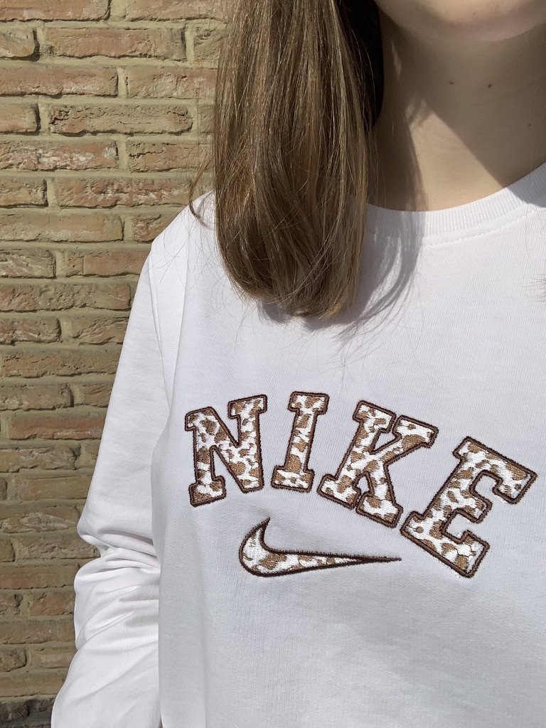 NIKE INSPIRED COW DESIGN SWEATER